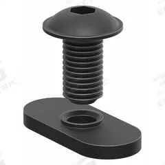 Bolt Assembly: 1/4" -20 Size, 1/2 in Thread Lg, Flanged Button Head Socket Cap, 10 Series, 15 PK (MPN 3321-15). Key specifications — Fastener Type: T-Nut; Fastener Head Type: Flanged Button Head Socket Cap; Material: Steel; Finish: Black Zinc-Plated; T-Slot Fastener Type: Bolt Assembly; Threaded Hole Location: Single Center; Compatible Series: 80/20 10 Series; System of Measurement: Inch.