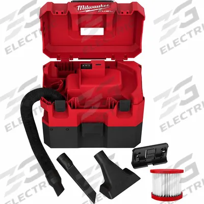 MILWAUKEE Shop Vacuum: 1 5/8 gal Tank Size, Plastic, 1 1/4 in Vacuum Hose Dia, 5 ft Hose Lg - Milwaukee Shop Vacuums