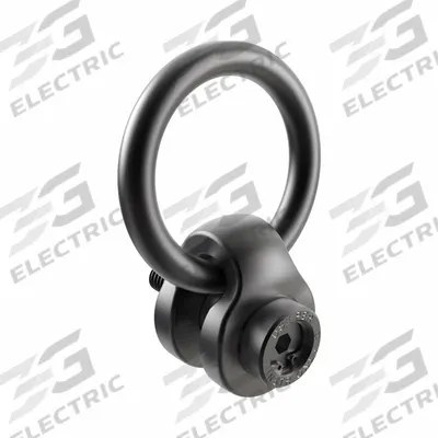 JERGENS Hoist Ring: Swivel, Nickel-Plated Steel, 3/8"-16, Max. 800 lb - Side-Pull Pivot & Rotate Hoist Rings