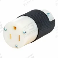 HUBBELL Straight Blade Connector: 5-15R, 125V AC, 15 A, 2 Pole, 3 Wire, Black/White (MPN HBL5269CST)