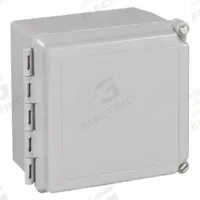 HOFFMAN Enclosure: Fiberglass, 6 in x 6 in x 4 in, NEMA 12/13/4/4X, Solid Cover, Hinged, Wall (MPN A664CHSCFG). Key specifications — Brand: HOFFMAN; Closure Method: Screws; Enclosure Material: Fiberglass; Knockouts: Not Included.
