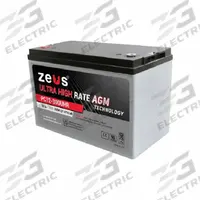 ZEUS BATTERY PRODUCTS Sealed Lead Acid Batteries: 12V DC, 83 Ah Capacity, 8.19 in Ht, 6.61 in Wd, M6 (MPN PC12-300UHR). Key specifications — Terminal Connection: M6; Brand: ZEUS BATTERY PRODUCTS; Housing Material: ABS.