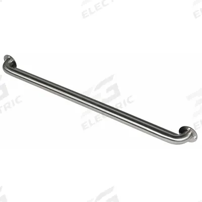 BESTCARE Wall Grab Bar: Stainless Steel, Satin, 250 lb Wt Capacity, 1 1/2 in Base Dia - Institutional Bathroom Grab Bars