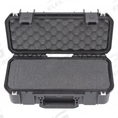 SKB Protective Case: 6 1/2 in x 17 in x 6 1/2 in Inside, Pick and Pluck, Black, Stationary, 5 lb Wt (MPN 3I-1706-6B-C). Key specifications — Closure Type: Latches; Brand: SKB; Carry-On Size: Yes.