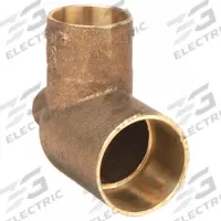 NIBCO Sweat Fitting Tee: 1 1/4 in CTS x 1/2 in CTS x 1 in CTS, Cup x Cup x Cup, Low Lead Bronze (MPN 711RR-LF 11/4X1/2X1)