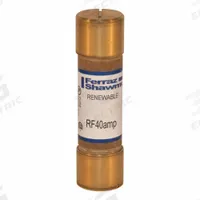 MERSEN Fuse: Class H, RF Series, Fast-Acting, 40 A, 250 V AC, Non-Indicating (MPN RF40). Key specifications — Manufacturer Part Number: RF40; Brand: MERSEN; Series: RF.
