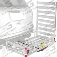 APEX Cargo Carrier: Cargo Carrier with Ramp, Ramp Included, Aluminum, 8 1/4 in Overall Ht, III/IV (MPN WCC-500A-U). Key specifications — Brand: APEX; Color: Silver; Compatible Hitch Class: III; Foldability: Foldable; Material: Aluminum; Product Type: Cargo Carrier with Ramp.