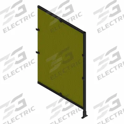 FAZTEK T-Slot Framing System Panel: Add-On, Black, 72 in H x 12 in W x 5 1/2 in D - Wire Mesh Panel Add-On Kits