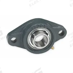DAYTON 2 Bolt Flange Bearing: Radial Ball, 1 in Bore, Cast Iron, Set Screws, 5 1/8 in Lg, Rhombus (MPN 3FCN5). Key specifications — Bore Type: Cylindrical; Brand: DAYTON; Lubricant Material: Chevron SRI 2; Mounting Bolt Size: 7/16 in; Split Housing: Not Split; System of Measurement: Inch.