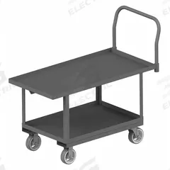 APPROVED VENDOR Platform Truck: 2,000 lb, Solid, 12 ga Deck, Mold-On Rubber, (2) Rigid/(2) Swivel (MPN WHPTLU30606MR95). Key specifications — Side Panel Type: No Side Panels; Brand: APPROVED VENDOR; Color: Gray; Caster/Wheel Configuration: (2) Rigid.