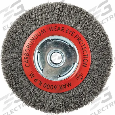 APPROVED VENDOR Wire Wheel Brush: Crimped Steel, 6 in Dia x 1 in Wd, 5/8 in Arbor - Light-Cleaning Brushes for Carbon Steel