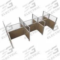 VERSARE Cubicle Kit: 72 in Overall Ht, 48 in_72 in Overall Wd, 9 Panels, Latte, Fabric/Polycarbonate (MPN HPK-6P4-S-BRN-FR). Key specifications — Panel Color: Latte; Brand: VERSARE; Panel Material: Polycarbonate; Window Style: Frosted.