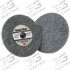 SCOTCH-BRITE Unitized Wheel: 3 in Dia x 1/8 in W, TR Quick-Change, Ceramic, Medium, Medium/Soft (6) (MPN 7100081366). Key specifications — Series: DP-UR; Density Rating: Medium/Soft (6); Brand: SCOTCH-BRITE.