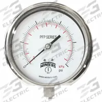 WINTERS Panel-Mount Pressure Gauge: Back Flange, 0 psi to 100 psi, 6 in Dial, 1/4 in NPT Male, PFP (MPN PFP1062-DRY-6BF). Key specifications — Accuracy: ±1.0%; Brand: WINTERS; Vibration Resistance Properties: Field-Fillable; Gauge Wetted Parts: Stainless Steel.