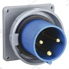 HUBBELL Pin and Sleeve Inlet: Blue, 250V AC, Single Phase, 60 A, 2 Pole, 3 Wire, IEC Grounding (MPN HBL360B6W). Key specifications — Brand: HUBBELL.