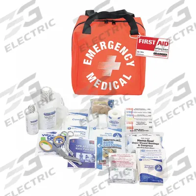 FIRST AID ONLY Emergency Medical Kit: 183 Components, Fabric, Bag, Red, No Medication Included - Briefcase Trauma Kits