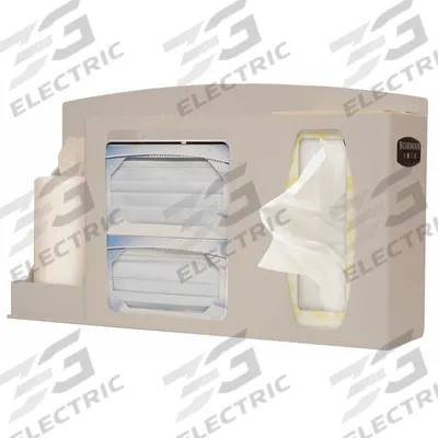 BOWMAN DISPENSERS Respiratory Hygiene Station: 17 7/8 in Overall Wd, 4 7/16 in Overall Dp - Airborne Infection Dispensers