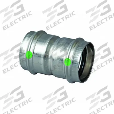 VIEGA PROPRESS Crimp Coupling Fitting: 2 in CTS x 2 in CTS Size, Straight - Potable Water Stainless Steel Press Tube Fittings