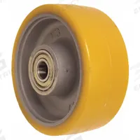 APPROVED VENDOR Caster Wheel: 7 7/8 in Wheel Dia., 3 1/8 in Wheel Wd, Polyurethane, Iron, Std (MPN GTH 202/25K-BB0.75). Key specifications — Brand: APPROVED VENDOR; Wheel/Tread Color: Yellow.