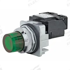 SIEMENS Pilot Light: 30 mm Panel Mounting Size, Green, Incandescent, Class 52 Series (MPN 52PL5E3). Key specifications — Series: Class 52; Brand: SIEMENS; Includes Push-To-Test: No Push-To-Test Included.