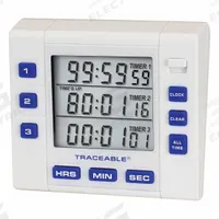 TRACEABLE Alarm Timer: 1 in x 3 in x 3 1/4 in, 1 in Overall Dp, 3 in Overall Ht, LCD, Audible (MPN 5000). Key specifications — Clock Function Included: Yes; Count Direction: Count Up; Features: Display Allows Simultaneous Up and Down Timing on Different Channels with Unlimited Time-Outs; Digital Display Screen Type: LCD; Alarm Type: Audible; Brand: TRACEABLE; Maximum Time Setting: 99 hrs 59 minutes 59 seconds.