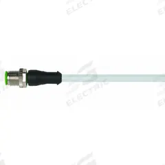 Cordset: M12 Male Straight X Bare Wire, 5 Pins, Gray, PVC, 3 m Cable Lg, 4 A Max Current (A) (MPN 7000-12041-2150300). Key specifications — Cable Jacket Color: Gray; End 1 Gender: Male; End 1 Mounting Orientation: Straight; End 2 Connection Type: Bare Wire; IP Rating: IP66K; Brand: MURRELEKTRONIK; Wire Size: 22 AWG; Cable Jacket Material: PVC.