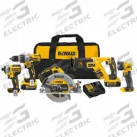 DEWALT Cordless Tool Combination Kit: 5 Tools, 20 V DC Volt, Battery Included, 20V MAX* XR®, 31AC52 (MPN DCK594P2). Key specifications — attr1176460: Reciprocating Saw.