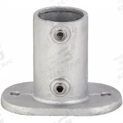 Structural Pipe Fitting: Railing Base Flange, Oval, 2 in For Pipe Size, Cast Iron, Gray, Flange Base (MPN 30LX13). Key specifications — Manufacturer Part Number: 30LX13; Brand: APPROVED VENDOR; Finish: Zinc-Plated; Material: Cast Iron; Product Type: Railing Base Flange.