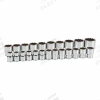 TEKTON Socket Set: 3/4 in Drive, 23 Piece, 12-Point, Metric, 19 mm to 50 mm (MPN SHD93016). Key specifications — attr1224269: 3/4 in; attr1204685: Not Tether Capable; attr1227399: 12-Point Standard Socket Set; attr1204650: 19 mm to 50 mm; attr1204673: Socket Bits Not Included; attr1204688: TEKTON; attr1224230: Friction; attr1224354: No Thin Wall.