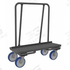 DURHAM MFG Panel Truck: 3,000 lb, Gray, 47 1/2 in L x 20 1/2 in W x 43 1/2 in H Deck, 1 Rails, Solid (MPN DTR-2045-8PU-95). Key specifications — Color: Gray; Caster/Wheel Configuration: (4) Swivel; Brand: DURHAM MFG.