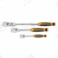 GEARWRENCH Hand Ratchet: Pear, Reversible, Full Polish Chrome, 4° Min Arc Swing, Non-Magnetic (MPN 81203T). Key specifications — attr1205598: Reversible; attr1205605: Quick-Release Not Included; attr1205626: Full Polish Chrome; attr1205607: Pear; attr1205624: GEARWRENCH.