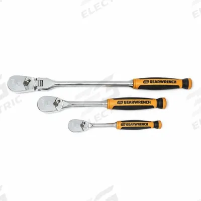 GEARWRENCH Hand Ratchet: Pear, Reversible, Full Polish Chrome, 4° Min Arc Swing - Standard-Head Ratchets