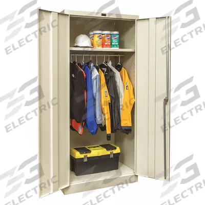 APPROVED VENDOR Storage Cabinet: 36 in x 24 in x 72 in, 1 Adj Shelf, Swing Handle & Keyed - Commercial Wardrobe Cabinets