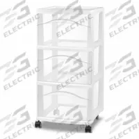 STERILITE Drawer Cabinet: 12 5/8 in x 14 5/8 in x 26 1/8 in, 3 Drawers, Pull, Casters, White (MPN 48308002). Key specifications — Base Type: Casters; Cabinet Color: White; Brand: STERILITE; Drawer HxWxD: (3) 7-1/8 in x 9-7/8 in x 12-3/8 in.