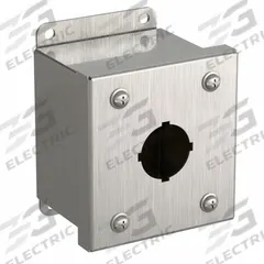 HAMMOND Push Button Enclosure: 30mm, 1 Holes, 316 Stainless Steel, NEMA 3R/4/4X (MPN 1435S16A). Key specifications — attr211299: HAMMOND; attr1043605: Washdown-Corrosion-Resistant.