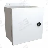 HAMMOND Electrical Enclosure: Steel, 6 in x 6 in x 4 in, NEMA 12/13/3R/4, w/Panel, Solid Cover, IP66 (MPN EJ664LG). Key specifications — Closure Method: Latches; Brand: HAMMOND; Knockouts: Not Included.