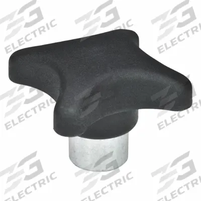 JW WINCO Plastic Hand Knobs with Steel Hub: Plastic w/ Steel Thread, 5/16"-18 Thread - 4-Arm Knobs with Threaded Hole