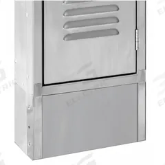 HALLOWELL Locker Front Base: 18 in x 1/8 in x 6 in, 18 in Footplate Wd, Front, 1 Bases/Pedestal (MPN KCFB18SS). Key specifications — attr65850: KCFB18SS; attr65853: HALLOWELL; attr114203: Unfinished; attr114204: Projecting Tabs; attr114205: Stainless Steel; attr114211: Base; attr114196: Silver; attr114193: Front.