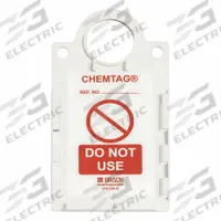 BRADY Tag Holder: Polyester, Rectangle, 11 1/4 in Ht, 6 in Wd, Indoor/Outdoor, English, 10 PK (MPN CHEM-CTHUSA01). Key specifications — Lamination Type: Not Laminated; Includes: (10) Holders.