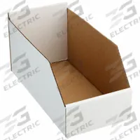 PACKAGING CORPORATION OF AMERICA Corrugated Shelf Bin: 17 in Overall Lg, 8 1/4 in x 8 1/2 in, White (MPN 1W961). Key specifications — Brand: PACKAGING CORPORATION OF AMERICA; % Recycled Content: 30-45%; Manufacturer Part Number: 1W961; Includes Dividers: Dividers Not Included; Electrostatic Discharge: Not Electrostatic Discharge Conductive.