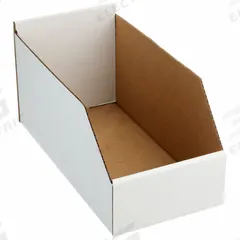 PACKAGING CORPORATION OF AMERICA Corrugated Shelf Bin: 17 in Overall Lg, 8 1/4 in x 8 1/2 in, White (MPN 1W961). Key specifications — Brand: PACKAGING CORPORATION OF AMERICA; % Recycled Content: 30-45%; Manufacturer Part Number: 1W961; Includes Dividers: Dividers Not Included; Electrostatic Discharge: Not Electrostatic Discharge Conductive.