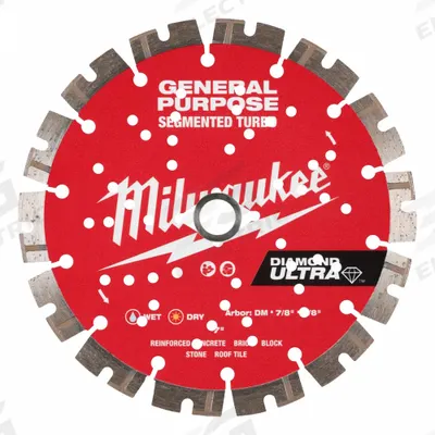 MILWAUKEE Diamond Saw Blade: Block/Brick/Pavers/Rebar/Stone, 7 in Blade Dia. - Multi-Material Blades