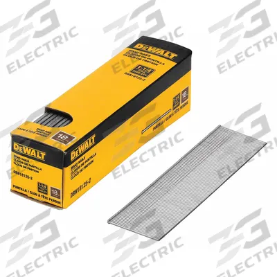 DEWALT Brads,1 1/4" L,Vinyl Coated,PK2500: Brads, Flat, Smooth, 1 1/4 in Overall Lg - Collated Trim, Pin, Finishing, & Brad Nails