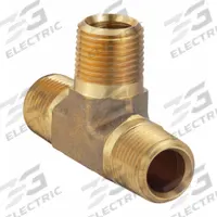 PARKER Metal Pipe Tee: Tee, CA377 Brass, 1/2 in x 1/2 in x 1/2 in, 3,900 psi, 2 15/16 in Lg (MPN 1/2 RRS-B). Key specifications — Maximum Operating Pressure: 3,900 psi.