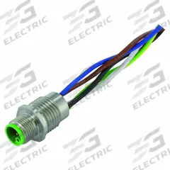MURRELEKTRONIK Cordset: M12 Male – Front Mounting Receptacle, L, 5 Pins, 0.5 m Wire Lead Lg (MPN 7000-P4282-9800050). Key specifications — Cable Jacket Material: PUR; IP Rating: IP67; Brand: MURRELEKTRONIK; Wire Size: 1.5 sq mm; Coding: L.