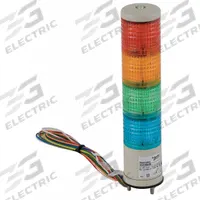 SCHNEIDER Tower Light Assembly: 4 Tier, Blue/Green/Orange/Red, No Sounder Tier, 40 mm Overall Dia (MPN XVC4B4K). Key specifications — Manufacturer Part Number: XVC4B4K; Brand: SCHNEIDER; Operating Voltage: 24V; Light Tier Color: Green.
