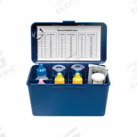 AQUAPHOENIX Water Quality Test Kit: Alkalinity/Chlorine/Total Hardness, 75 Tests (MPN TK6812-Z). Key specifications — Includes: 0-50-100-200-400 ppm Quat Test Strips; Range: 0 to 200 ppm Chlorine 0-400 ppm Quat3 of drops x factor = amount# of drops x 10 = ppm as CaCO3 Total Hardness; Test Parameters: Chlorine.