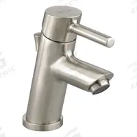 AMERICAN STANDARD Straight Spout Bathroom Faucet: Serin, Cast Brass, Brushed Nickel Finish, Straight (MPN 2064131.295). Key specifications — Includes: Adjustable Hot Limit Safety Stop; Speed Connect(R) Drain Reduces Amount of Parts, Installs Quicker & Needs No Adjustments After Install; Flexible Supply Hoses; Brand: AMERICAN STANDARD; Series: Serin.