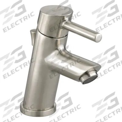 AMERICAN STANDARD Straight Spout Bathroom Faucet: Serin, Cast Brass, Brushed Nickel Finish - Single-Post Handle Bathroom Faucets