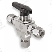 HAM-LET Manual Three-Way Ball Valve: 3/8 in, 316 Stainless Steel, L Flow, Std Port Ball Port, Wedge (MPN H-6800-SS-L-3/8-ICST). Key specifications — Brand: HAM-LET; Handle: Wedge.